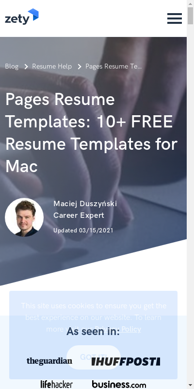 resume templates for mac free downloads